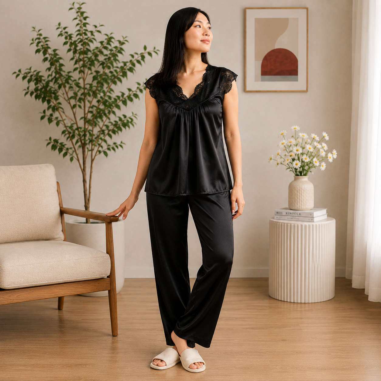 2 Piece Silk Froq Style Night Suit – Soft & Comfortable Summer Wear