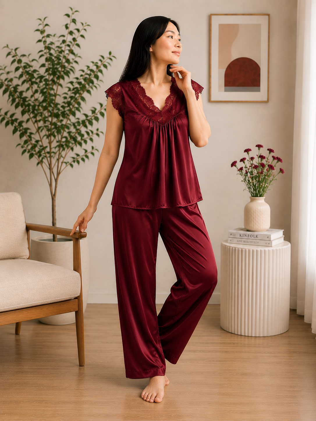 2 Piece Silk Froq Style Night Suit – Soft & Comfortable Summer Wear