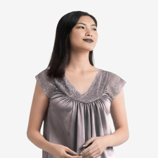 2-Piece Silk Frock Style Night Suit – Free Size