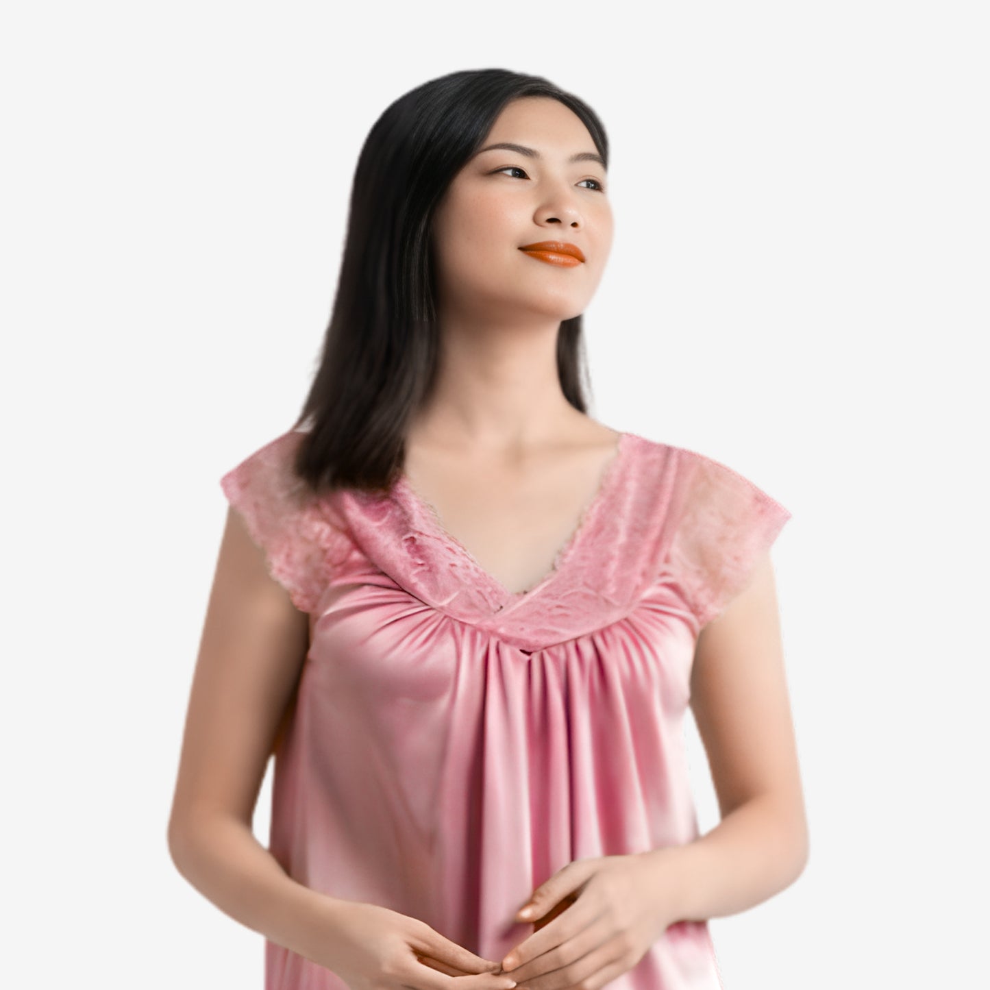 2-Piece Silk Frock Style Night Suit – Free Size