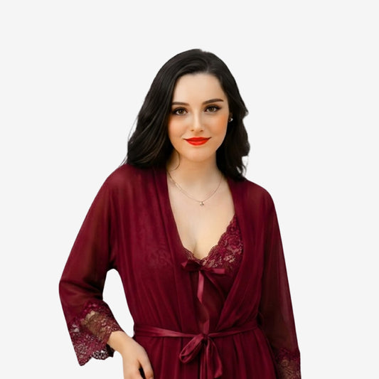 3-Piece Silk Shorts Nightwear Set – Free Size