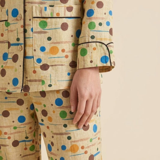 Bubble 2-Piece Linen Night Suit – Free Size