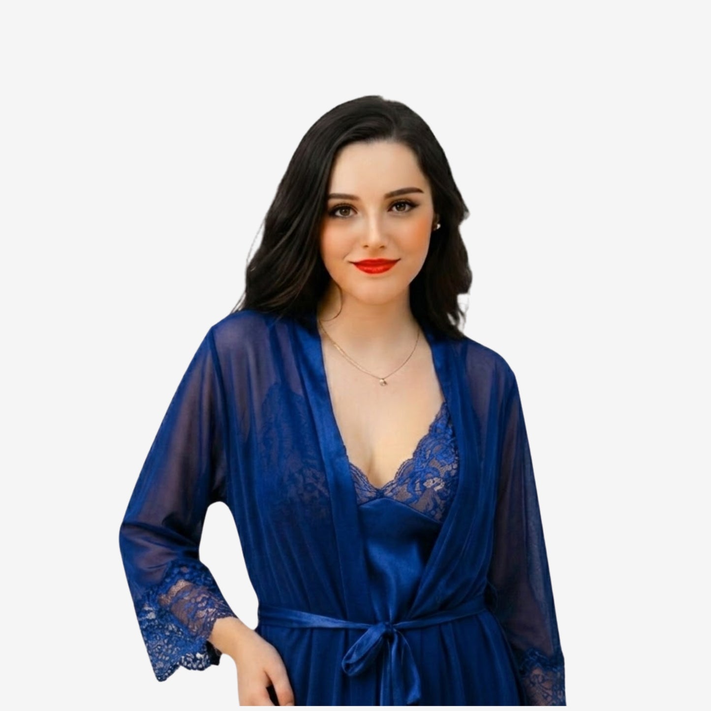 3-Piece Silk Shorts Nightwear Set – Free Size