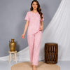 Skin Flower Printed Frock Style Night Suit