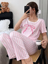 Baby Pink Ribbon Printed Night Suit