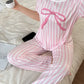 Baby Pink Ribbon Printed Night Suit