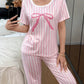 Baby Pink Ribbon Printed Night Suit