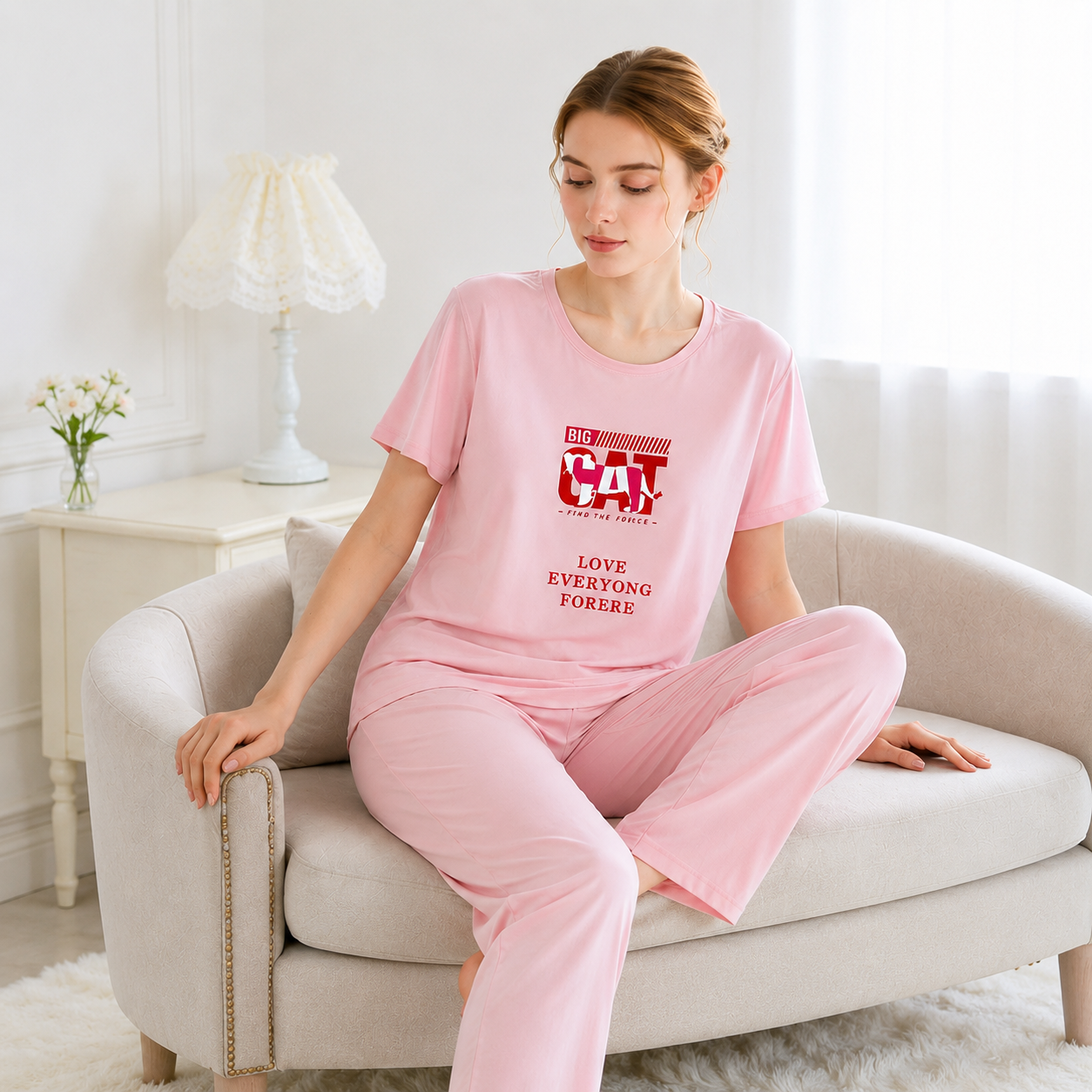 BIg Cat Printed Night Suit