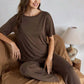 Brown Plain Style Night Suit