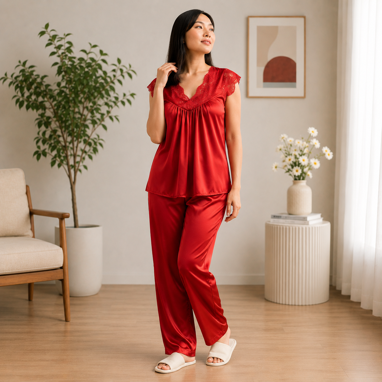 2 Piece Silk Froq Style Night Suit – Soft & Comfortable Summer Wear