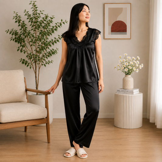 2 Piece Silk Froq Style Night Suit – Soft & Comfortable Summer Wear