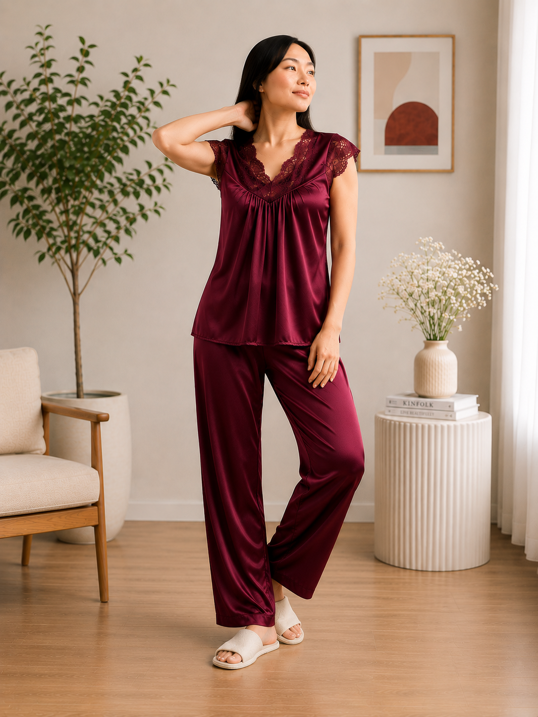 2 Piece Silk Froq Style Night Suit – Soft & Comfortable Summer Wear