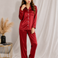 2 Piece Silk Button Style Night Suit – Soft Summer Sleepwear