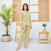 Imported Linen Bubble Yellow 2-Piece Linen PJ Set