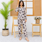 Imported Linen Floral Black Flower 2-Piece Linen PJ Set