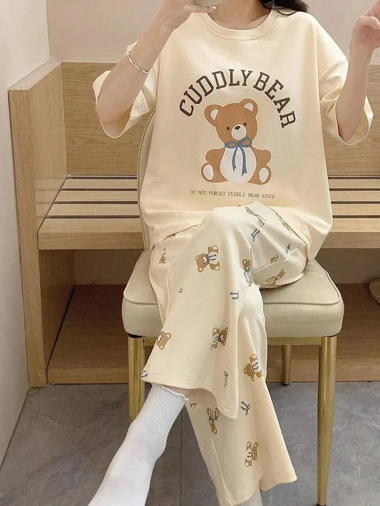 Cuddly Bear Printed Night Suit