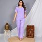 Dot Printed Style Night Suit-Light Purple