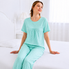 Dot Printed Style Night Suit-Sea Green