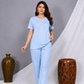 Dot Printed Style Night Suit-Sky Blue