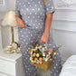 Grey With White Heart Printed Night Suit