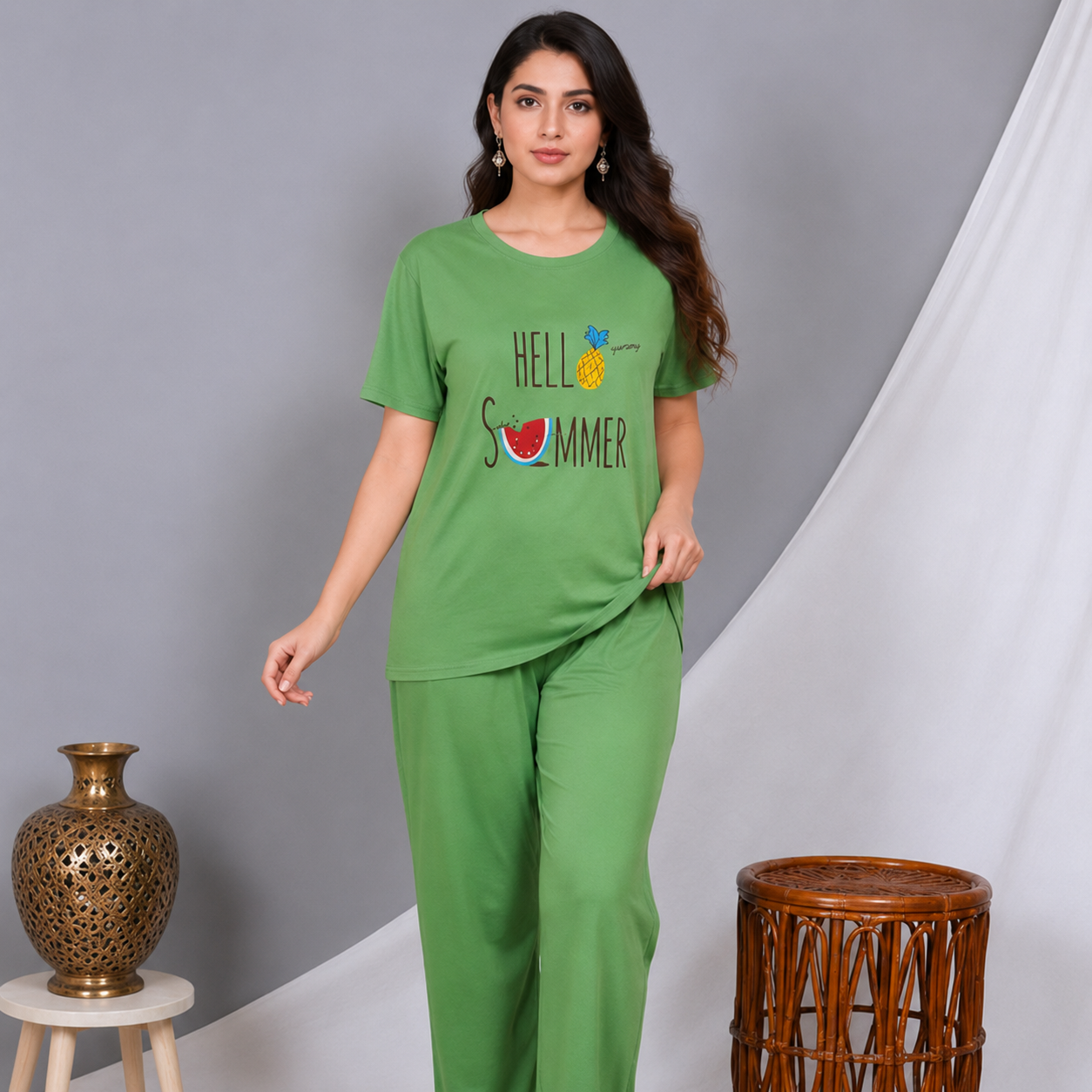 Hell Summer Printed Night Suit