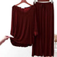 Maroon Plain Palazo Night Suit