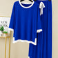 Navy Blue Palazo Style Printed Night Suit