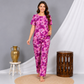Purple Flower Printed Night Suit