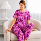Purple Flower Printed Night Suit