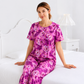 Purple Flower Printed Night Suit