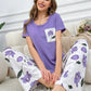 Purple Rose Printed Night Suit