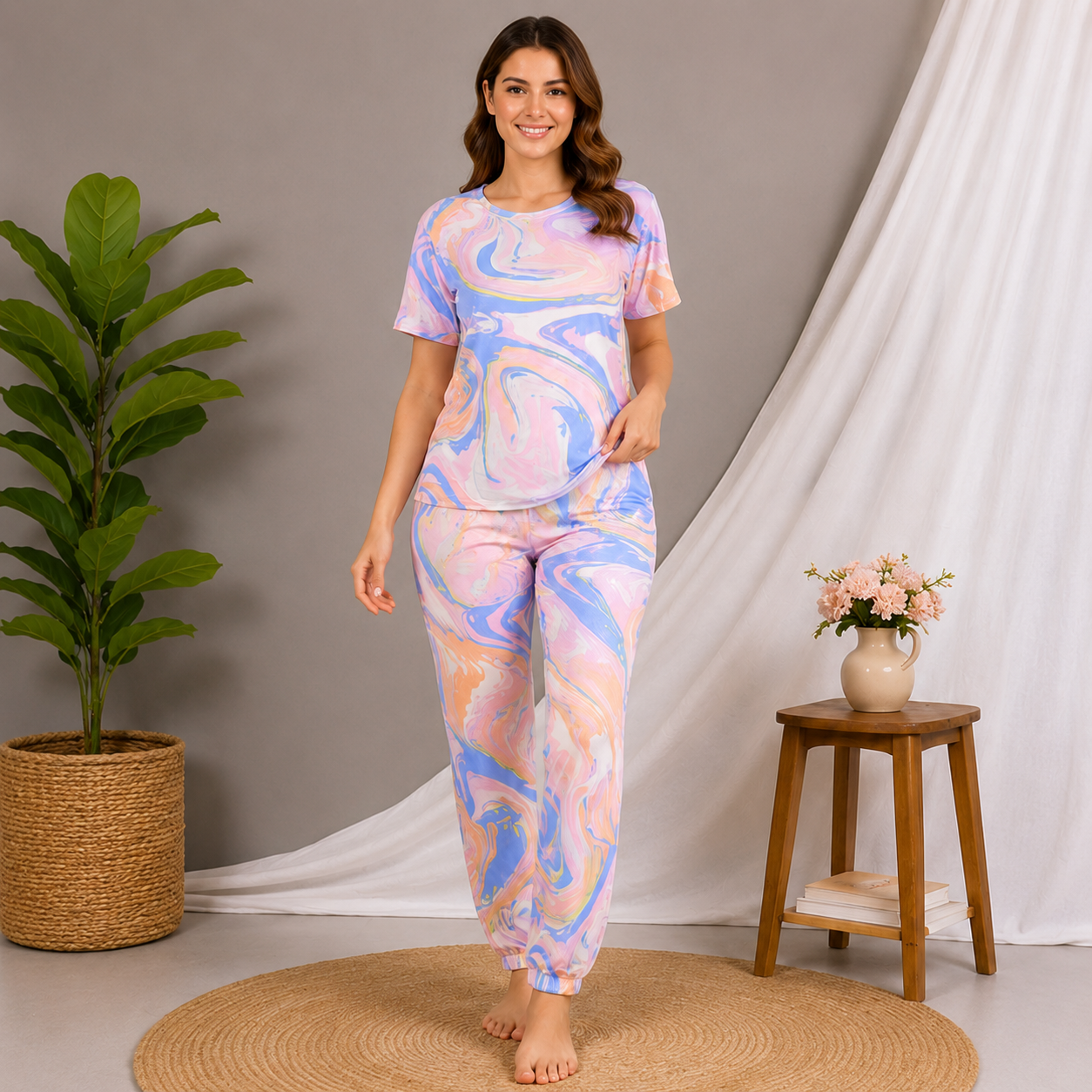 Rainbow Printed Night Suit
