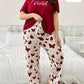 Red Butterfly Printed Night Suit