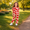 Red Flower Kids Night Suit