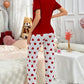 Red Heart Printed Night Suit