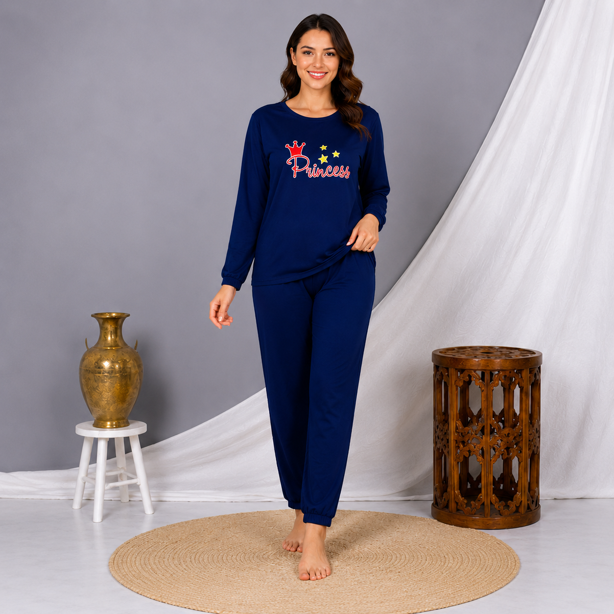 Star Printed Night Suit