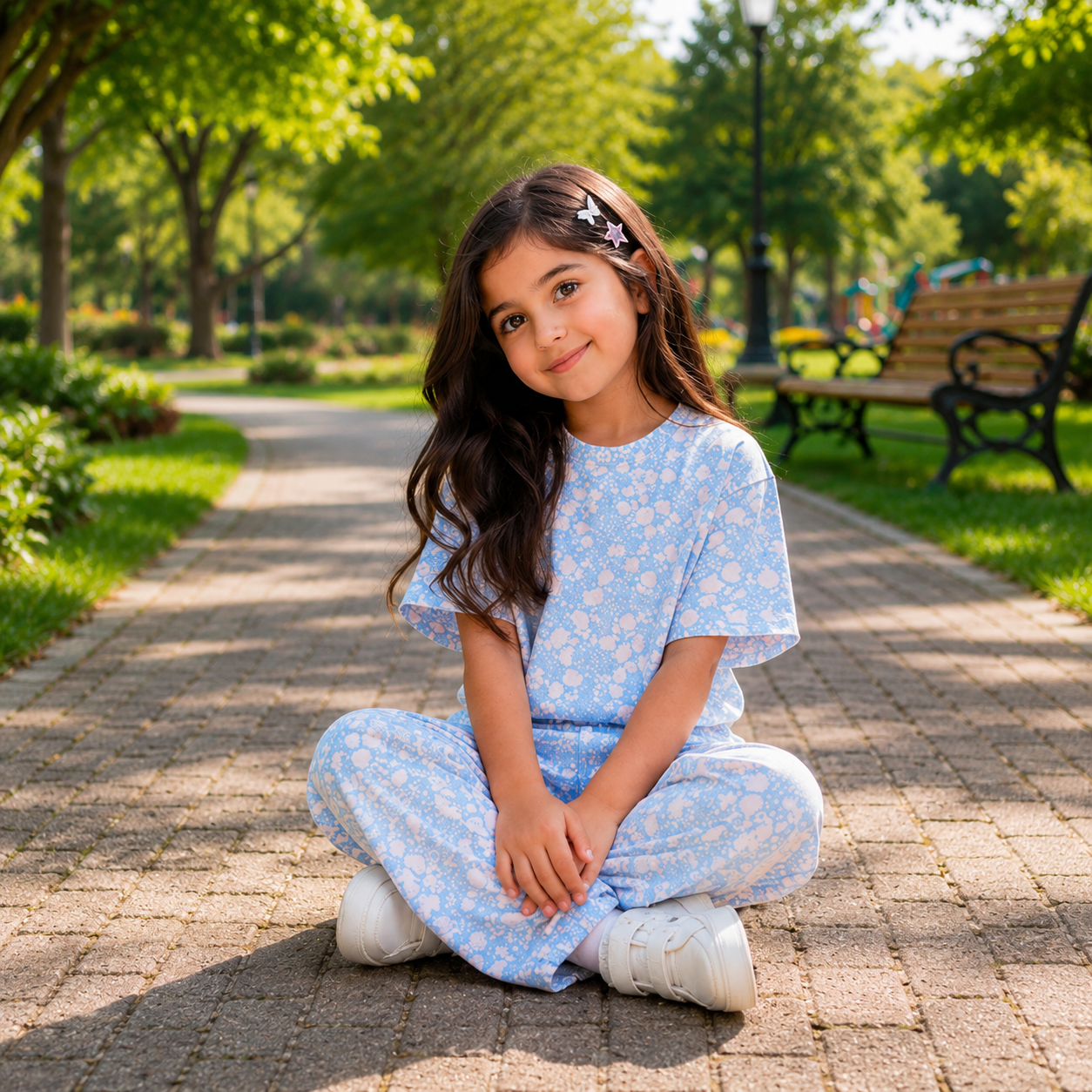 Water Flower Kids Night Suit