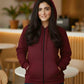 Winter Maroon Zipper Hoodie