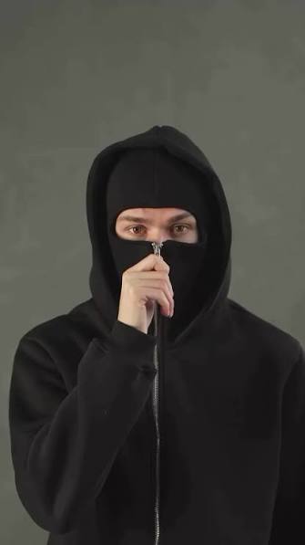 Balaclava Ninja Zipper Hoodie Jacket